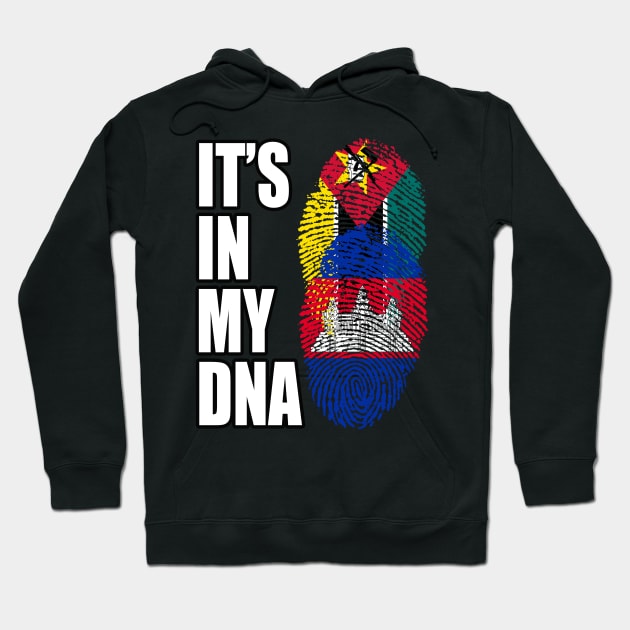 Cambodian And Mozambican Mix DNA Flag Heritage Hoodie by Just Rep It!!